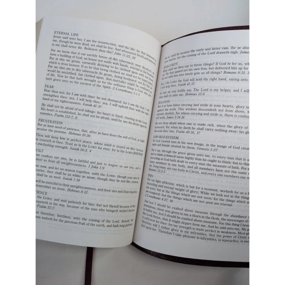 BURGUNDY BONDED LEATHER✝️One Year Bible KJV by Tyndale Publishers 1987 *Read*